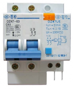 Дифференциальный автомат DZ47LE-63 1P+N C40A 30mA AC