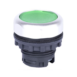 Кнопка плоская зелёная с самовозвратом и подсветкой Ex9P1 FI g